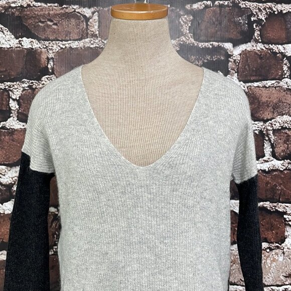 Madewell Pullover Sweater V Neck Wool Knit Gray Black Size XXS XX Small - Picture 7 of 14